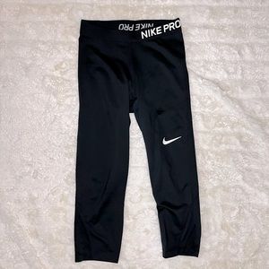 Womens Nike Pro Running Crop Black Small